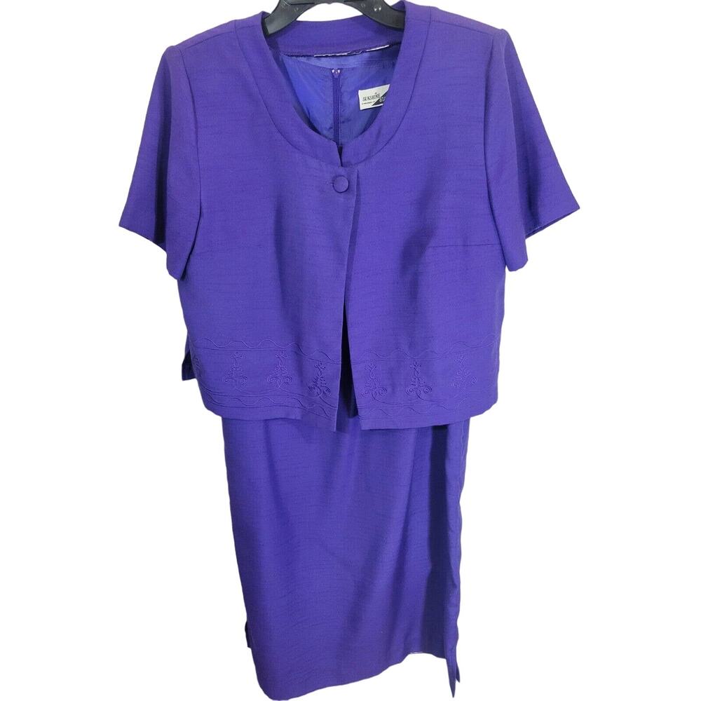 Vintage Purple Blazer & Dress Sunshine Starshine Career Work Women's Size‎ 10